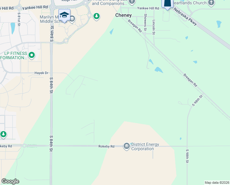 map of restaurants, bars, coffee shops, grocery stores, and more near 9705 South 98th Street in Lincoln