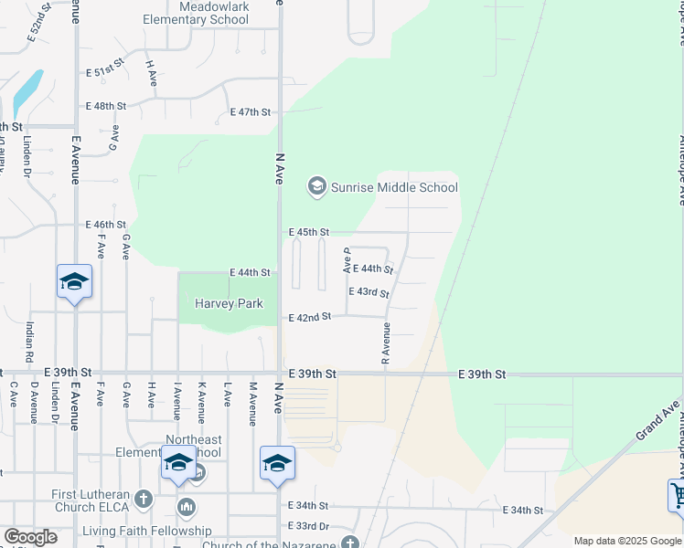 map of restaurants, bars, coffee shops, grocery stores, and more near 4314 Avenue P in Kearney