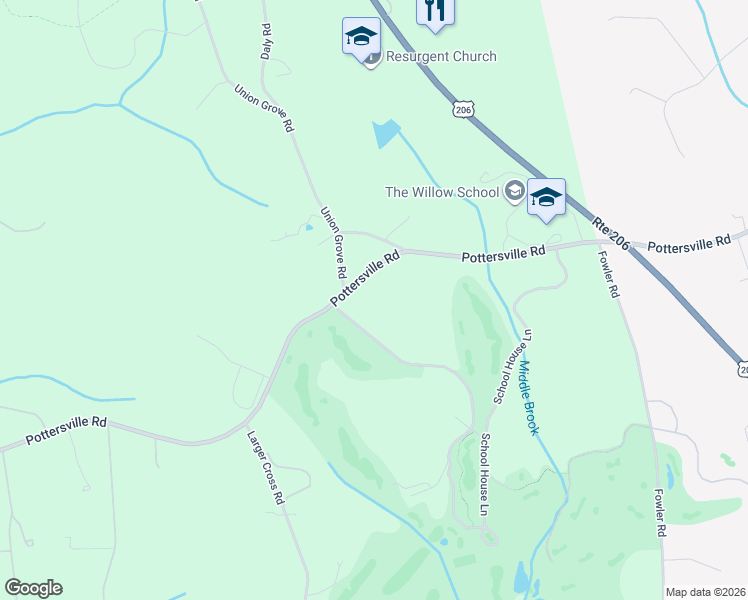 map of restaurants, bars, coffee shops, grocery stores, and more near 940 Pottersville Road in Bedminster