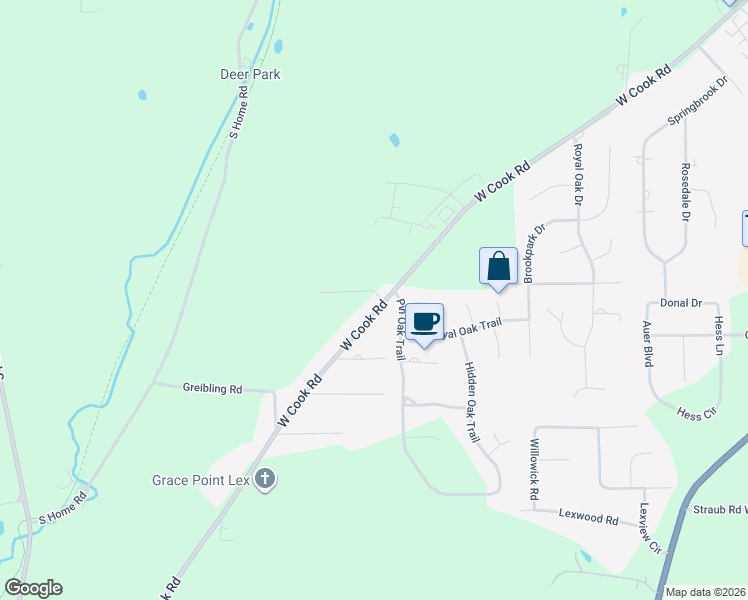 map of restaurants, bars, coffee shops, grocery stores, and more near 1580 West Cook Road in Mansfield