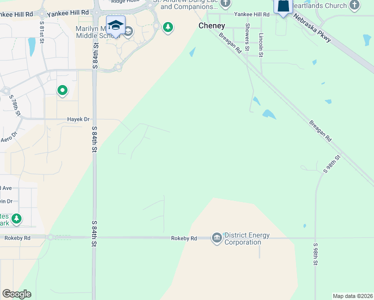 map of restaurants, bars, coffee shops, grocery stores, and more near 9000-9798 Rokeby Road in Lincoln