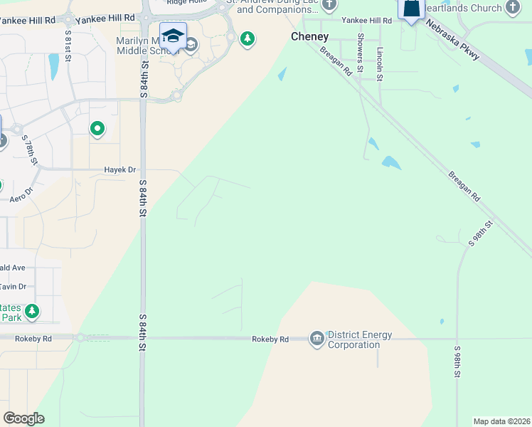 map of restaurants, bars, coffee shops, grocery stores, and more near 9000-9798 Rokeby Road in Lincoln