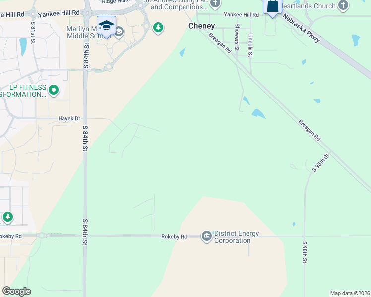 map of restaurants, bars, coffee shops, grocery stores, and more near 9705 South 98th Street in Lincoln