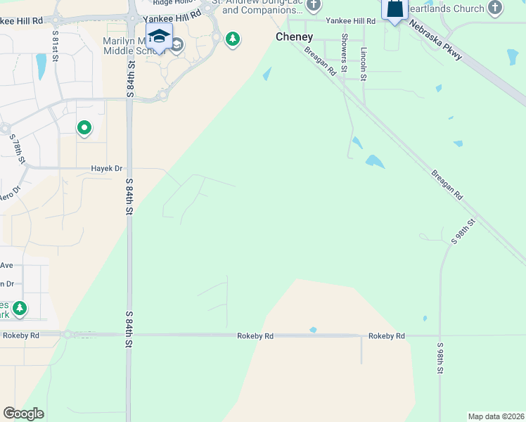 map of restaurants, bars, coffee shops, grocery stores, and more near 9000-9798 Rokeby Road in Lincoln