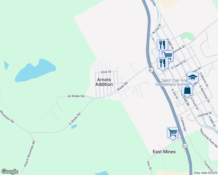 map of restaurants, bars, coffee shops, grocery stores, and more near 126 Barn Alley in Saint Clair