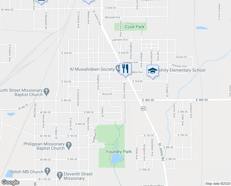 map of restaurants, bars, coffee shops, grocery stores, and more near 600 Hope Street in Lima