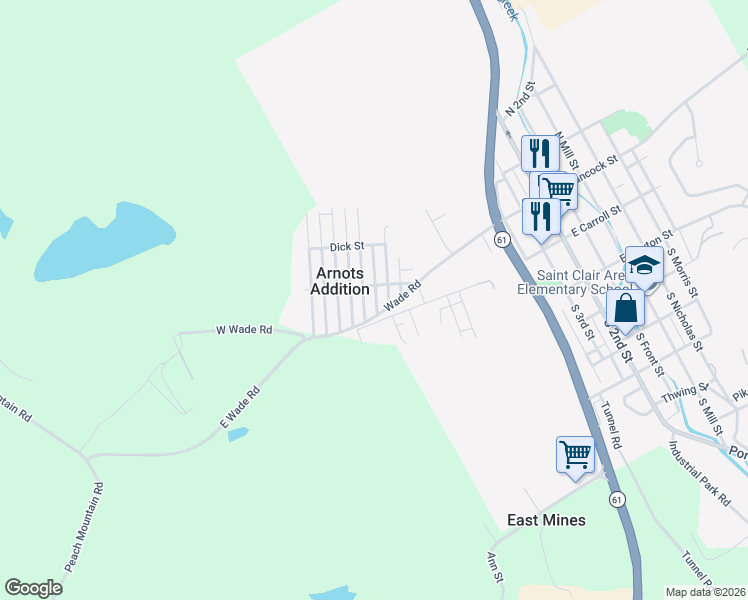 map of restaurants, bars, coffee shops, grocery stores, and more near 126 Barn Alley in Saint Clair