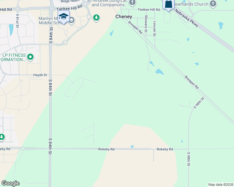 map of restaurants, bars, coffee shops, grocery stores, and more near 9705 South 98th Street in Lincoln