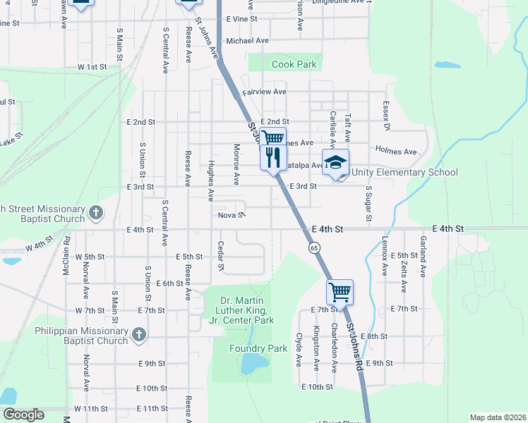 map of restaurants, bars, coffee shops, grocery stores, and more near 624 Hope Street in Lima
