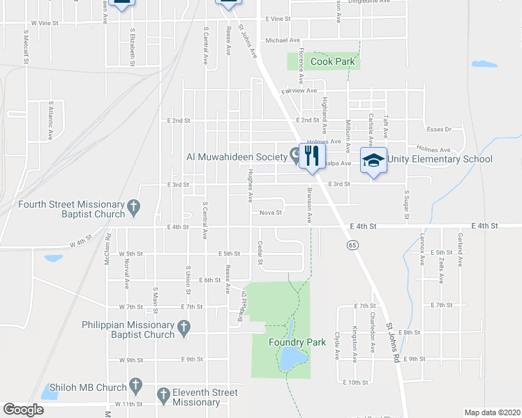 map of restaurants, bars, coffee shops, grocery stores, and more near 511 Nova Street in Lima