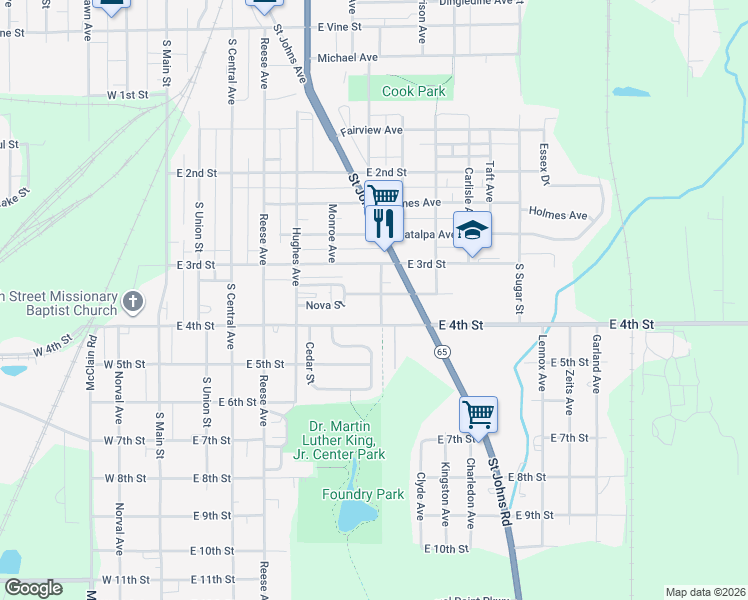 map of restaurants, bars, coffee shops, grocery stores, and more near 624 Hope Street in Lima