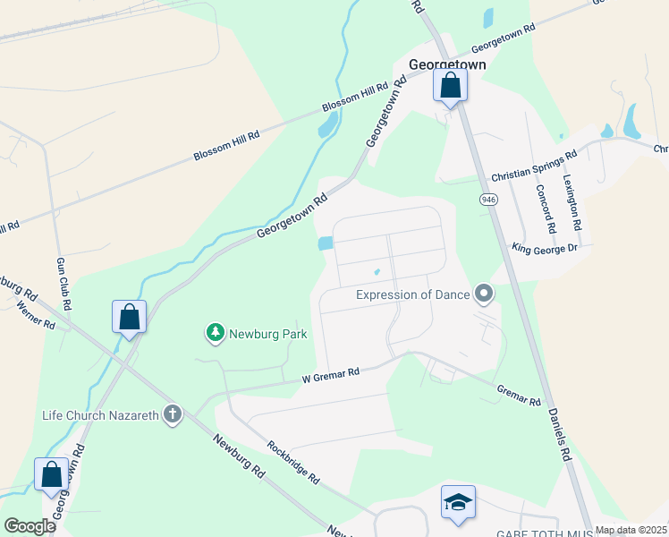 map of restaurants, bars, coffee shops, grocery stores, and more near 4239 Beech Drive in Nazareth