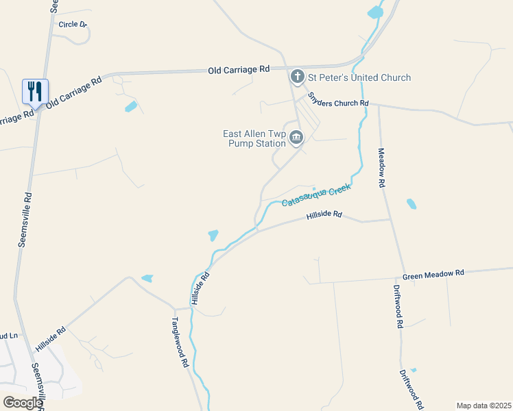 map of restaurants, bars, coffee shops, grocery stores, and more near 7925 Valley View Road in Northampton