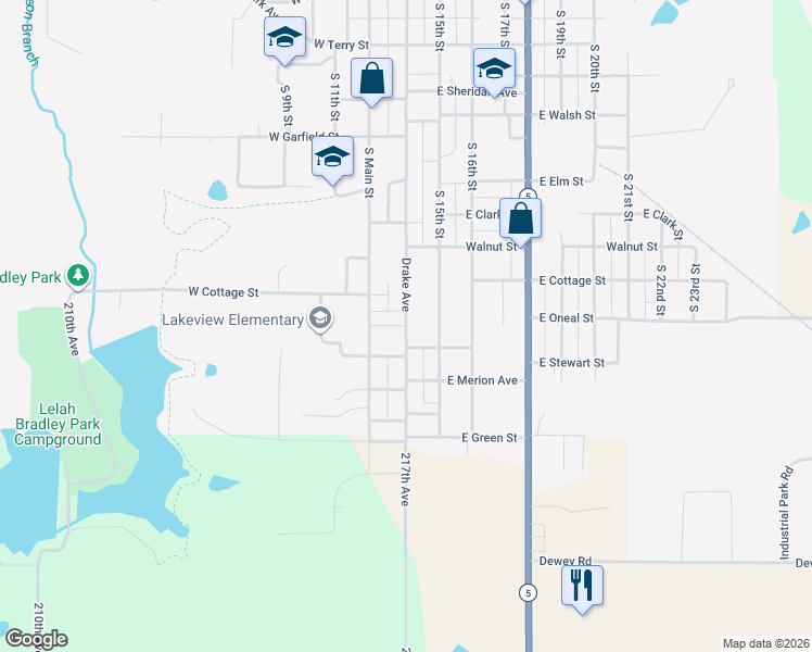 map of restaurants, bars, coffee shops, grocery stores, and more near 1837 Drake Avenue in Centerville