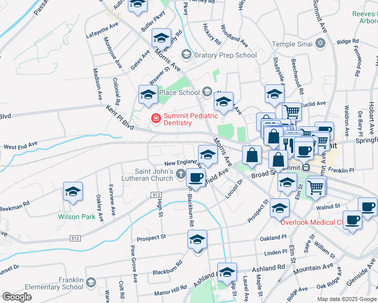 map of restaurants, bars, coffee shops, grocery stores, and more near in Summit