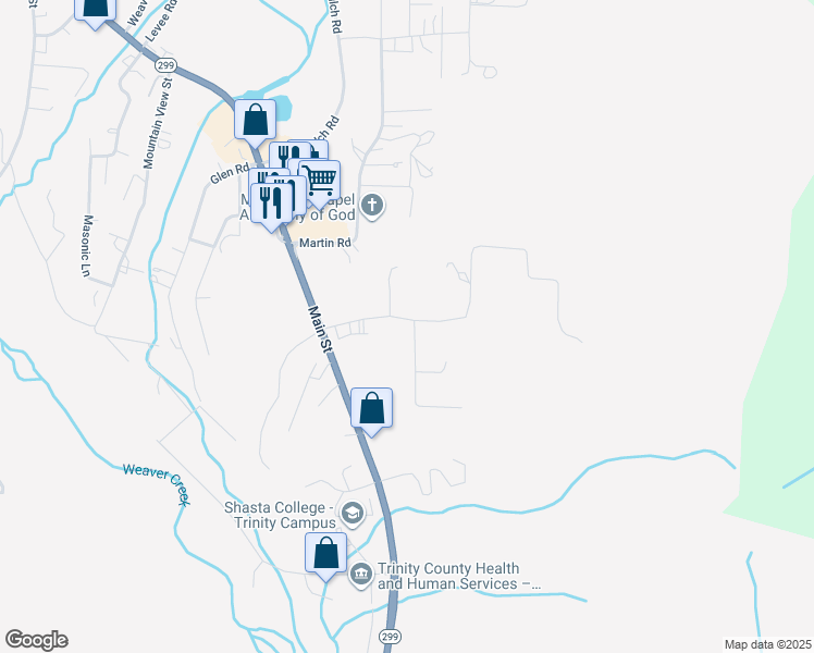 map of restaurants, bars, coffee shops, grocery stores, and more near 2 Boudreaux Road in Weaverville