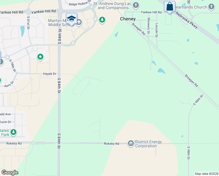 map of restaurants, bars, coffee shops, grocery stores, and more near 9000-9798 Rokeby Road in Lincoln