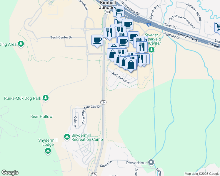 map of restaurants, bars, coffee shops, grocery stores, and more near 6095 North Fox Pointe Circle in Park City