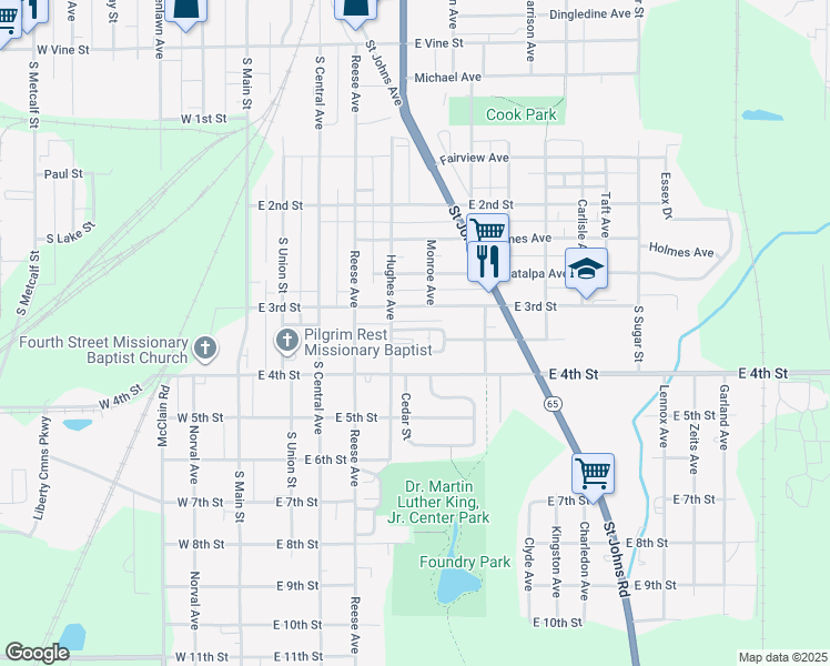 map of restaurants, bars, coffee shops, grocery stores, and more near 511 Nova Street in Lima