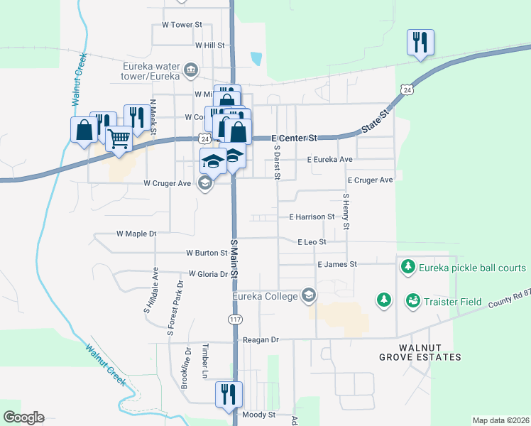 map of restaurants, bars, coffee shops, grocery stores, and more near 205 East Conover Avenue in Eureka