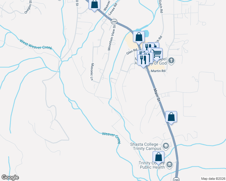 map of restaurants, bars, coffee shops, grocery stores, and more near 325 Glen Road in Weaverville