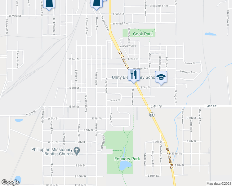 map of restaurants, bars, coffee shops, grocery stores, and more near 542 Nova Street in Lima