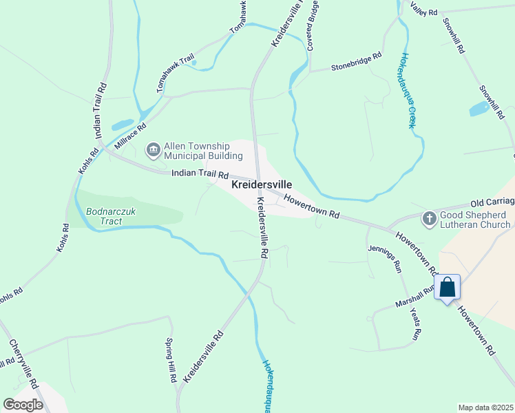 map of restaurants, bars, coffee shops, grocery stores, and more near 3891 Kreidersville Road in Northampton