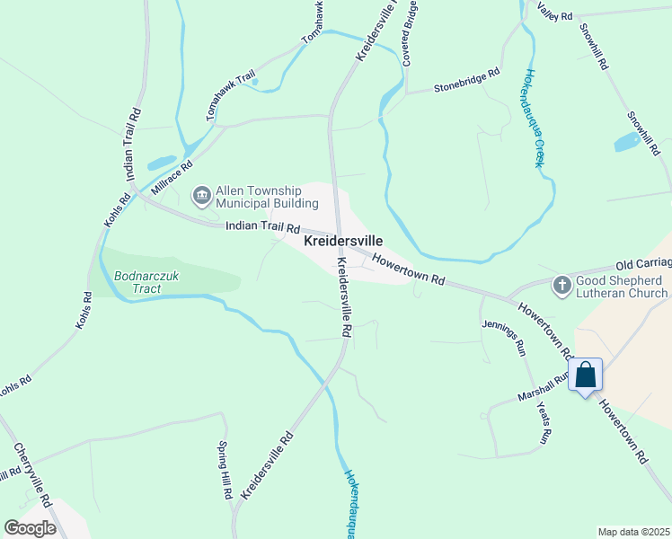 map of restaurants, bars, coffee shops, grocery stores, and more near 3891 Kreidersville Road in Northampton