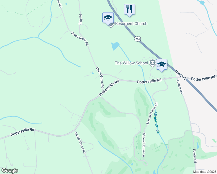 map of restaurants, bars, coffee shops, grocery stores, and more near 940 Pottersville Road in Bedminster