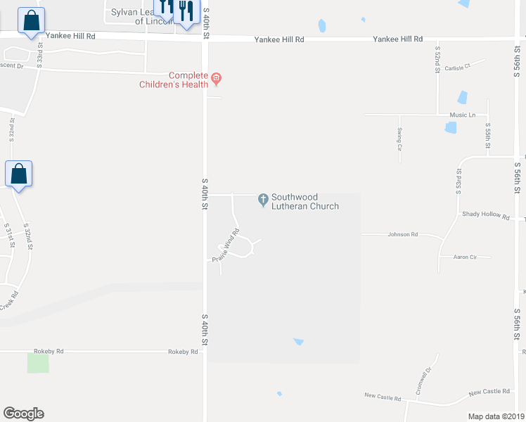 map of restaurants, bars, coffee shops, grocery stores, and more near 4301 Wilderness Hills Boulevard in Lincoln