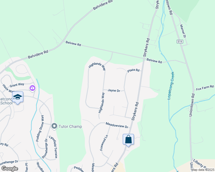 map of restaurants, bars, coffee shops, grocery stores, and more near 32 Highlands Way in Phillipsburg