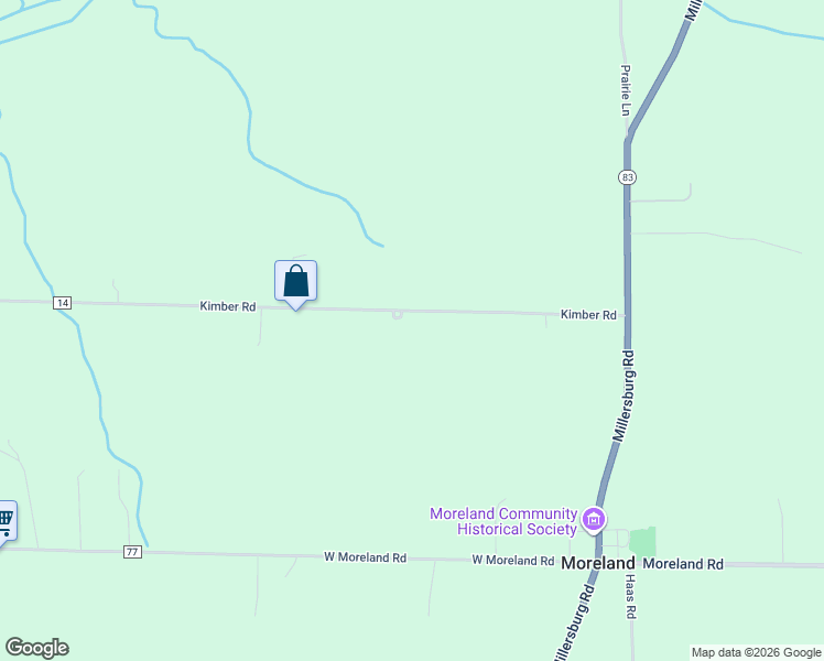 map of restaurants, bars, coffee shops, grocery stores, and more near 550 Kimber Road in Wooster