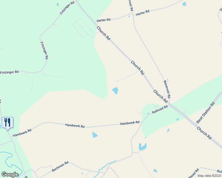 map of restaurants, bars, coffee shops, grocery stores, and more near 7788 Church Road in Germansville