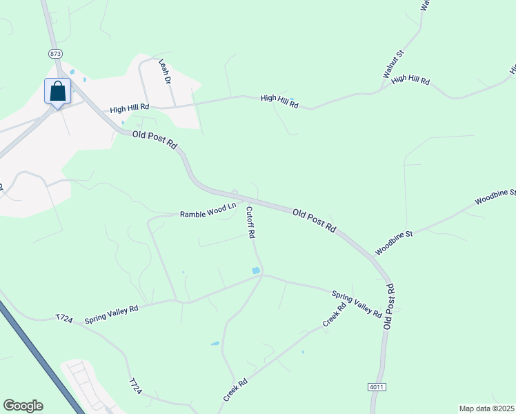 map of restaurants, bars, coffee shops, grocery stores, and more near 3078 Old Post Road in Slatington