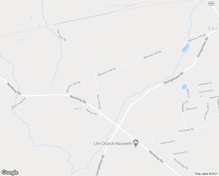 map of restaurants, bars, coffee shops, grocery stores, and more near 3523 Gun Club Road in Nazareth