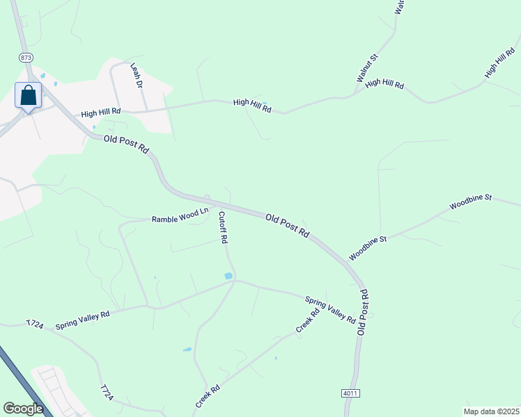 map of restaurants, bars, coffee shops, grocery stores, and more near 3063 Old Post Road in Slatington