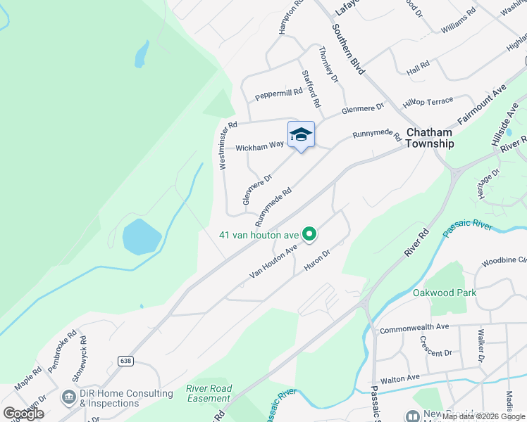 map of restaurants, bars, coffee shops, grocery stores, and more near 43 Runnymeade Road in Chatham Township