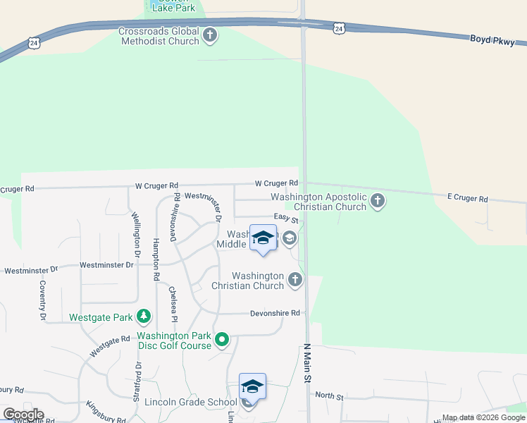 map of restaurants, bars, coffee shops, grocery stores, and more near 207 Easy Street in Washington