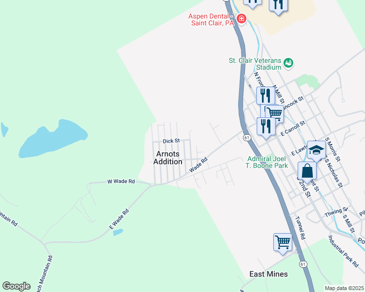 map of restaurants, bars, coffee shops, grocery stores, and more near 230 Arnot Street in Saint Clair