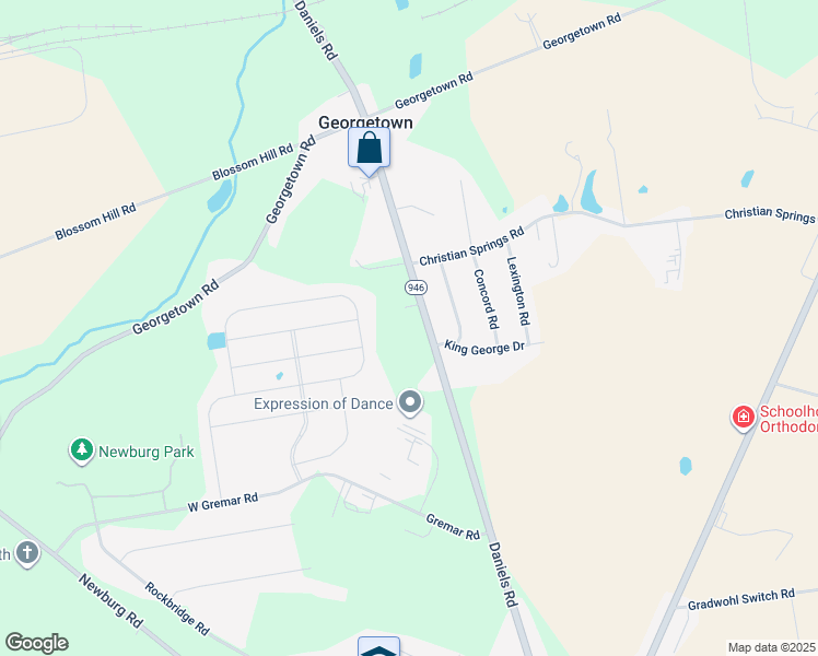 map of restaurants, bars, coffee shops, grocery stores, and more near 685 Daniels Road in Nazareth