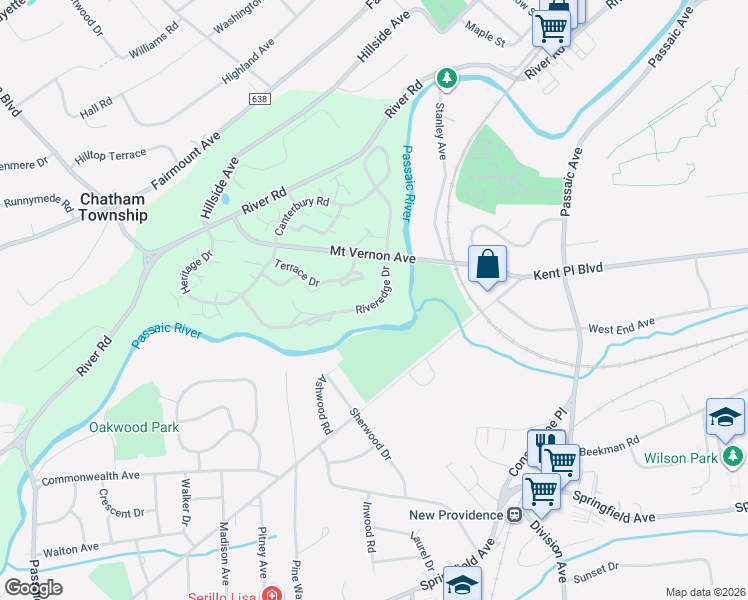 map of restaurants, bars, coffee shops, grocery stores, and more near 142 Riveredge Drive in Chatham Township