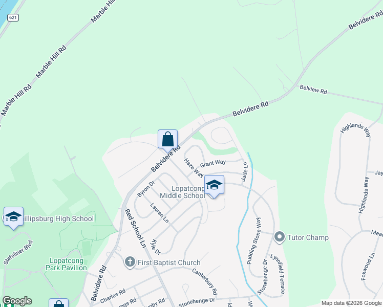 map of restaurants, bars, coffee shops, grocery stores, and more near 38 Haze Way in Phillipsburg