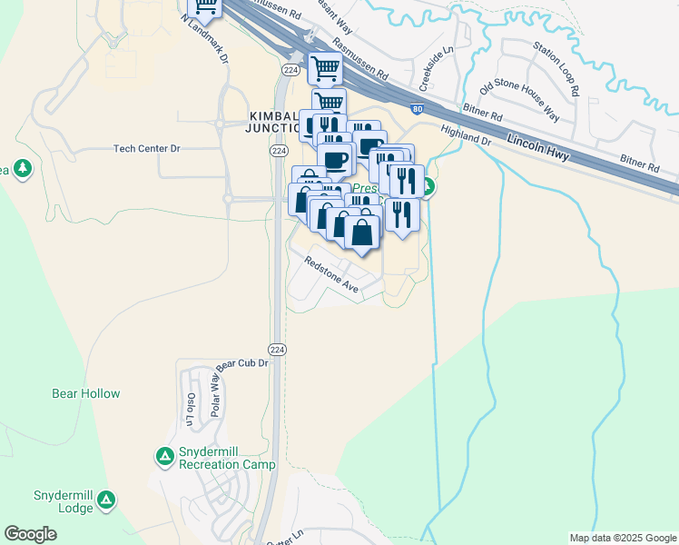 map of restaurants, bars, coffee shops, grocery stores, and more near 1618 Redstone Avenue in Park City