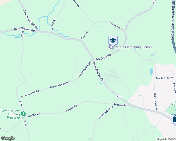 map of restaurants, bars, coffee shops, grocery stores, and more near 4252 Clover Hollow Road in Slatington