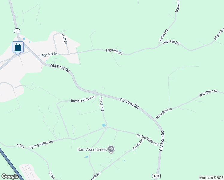 map of restaurants, bars, coffee shops, grocery stores, and more near 3063 Old Post Road in Slatington