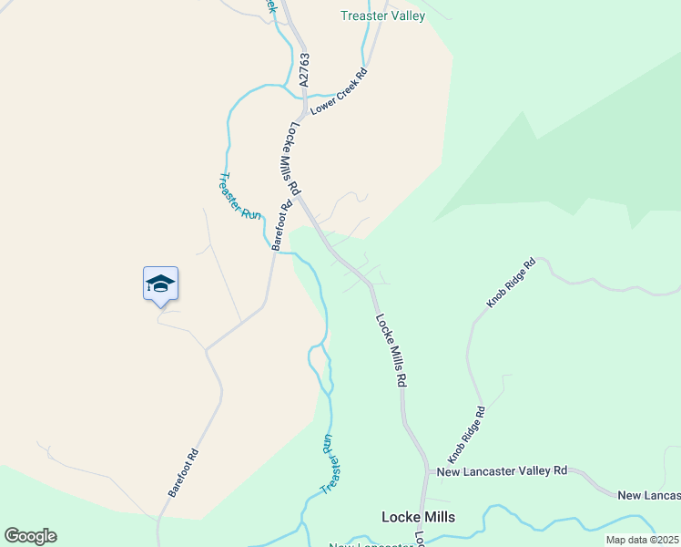 map of restaurants, bars, coffee shops, grocery stores, and more near 447 Locke Mills Road in Milroy