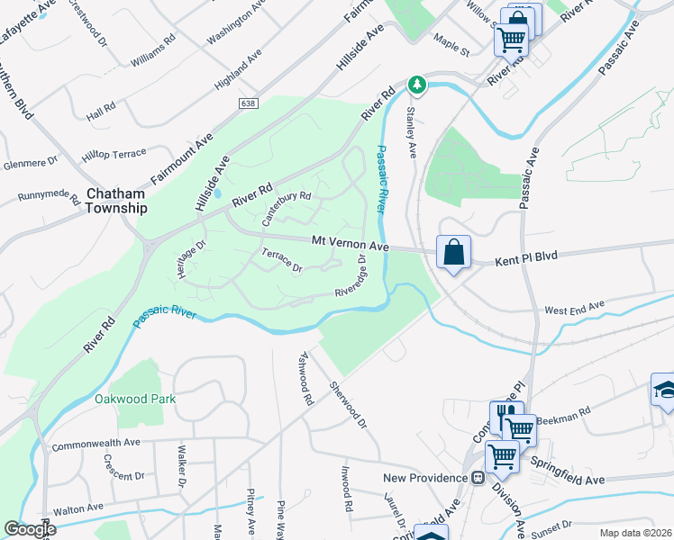 map of restaurants, bars, coffee shops, grocery stores, and more near 142 Riveredge Drive in Chatham Township