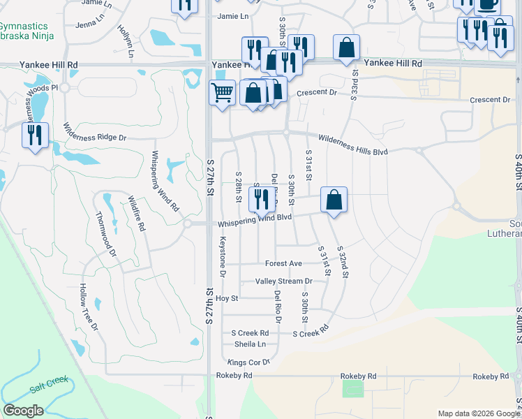 map of restaurants, bars, coffee shops, grocery stores, and more near in Lincoln