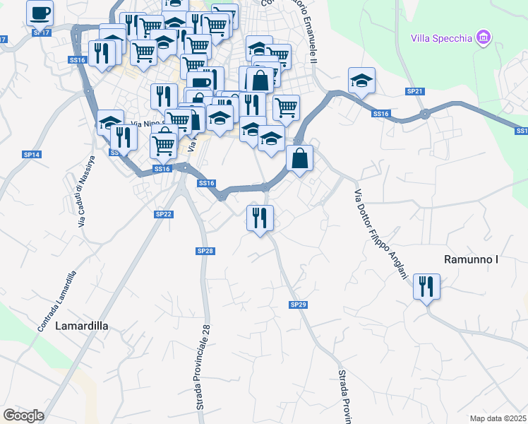 map of restaurants, bars, coffee shops, grocery stores, and more near in Ostuni