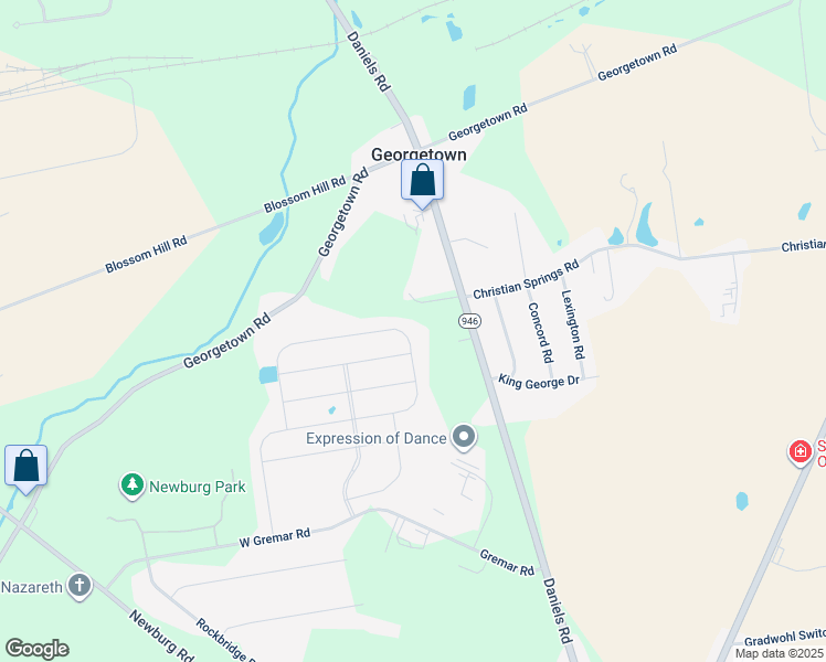 map of restaurants, bars, coffee shops, grocery stores, and more near 4369 Beech Drive in Nazareth